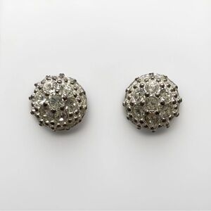 💎 Vintage Swarovski Crystal Earrings – Silvertone Sparkle w/ Swan Logo ✨